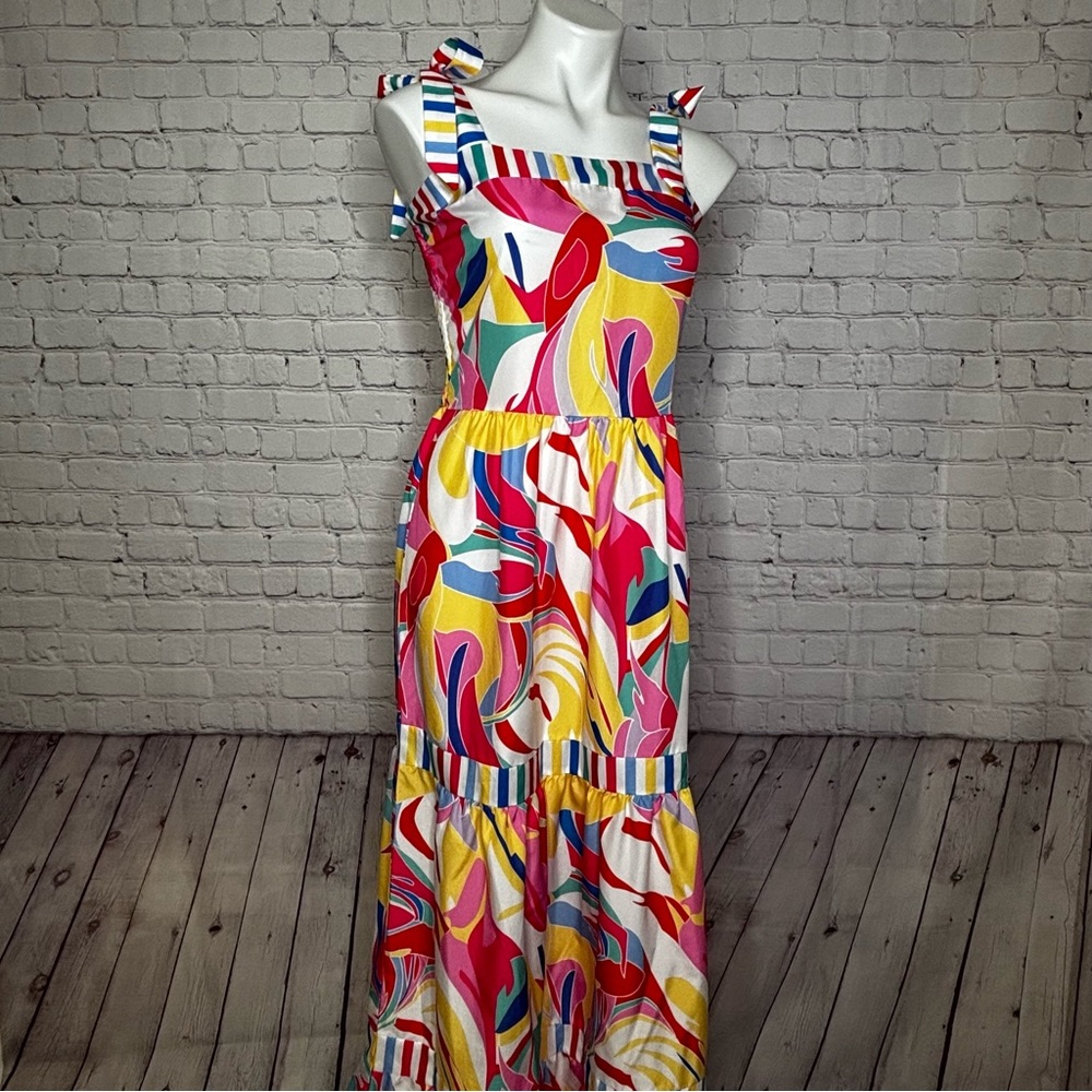 Multi Colored Sundress with Tie Straps Size M
